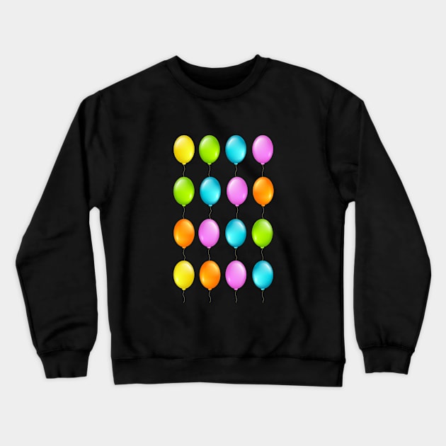 Colorful Balloons Cute Kids Birthday Celebration Crewneck Sweatshirt by Marham19